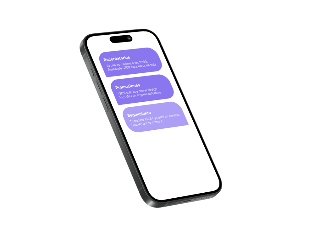 Ejemplos de SMS en un móvil